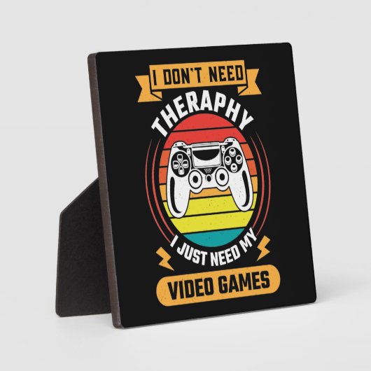 Therapie vs. Videospiele, lustiger Video-Gamer, Ga Fotoplatte (Vorderseite)