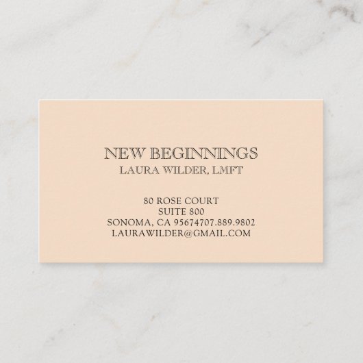 Therapieberatung Psychologe auf Pfirsich Visitenkarte (Rückseite)