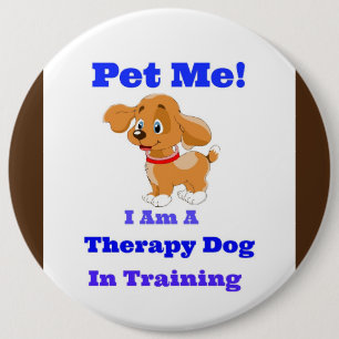 Therapiehund in Trainingsschaltfläche Button