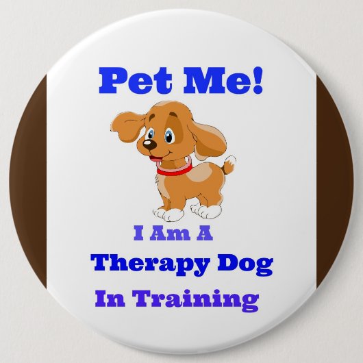 Therapiehund in Trainingstaste Button (Vorderseite)