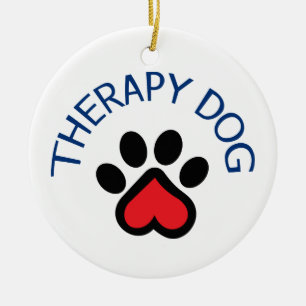 Therapiehund Keramik Ornament