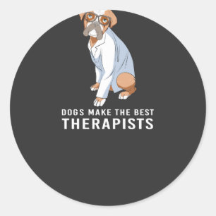 Therapiehund-Psychologe Therapeut Runder Aufkleber