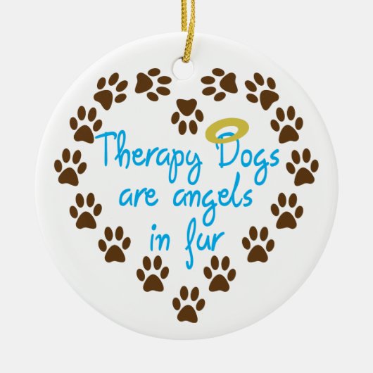 Therapiehunde Keramik Ornament (Vorne)