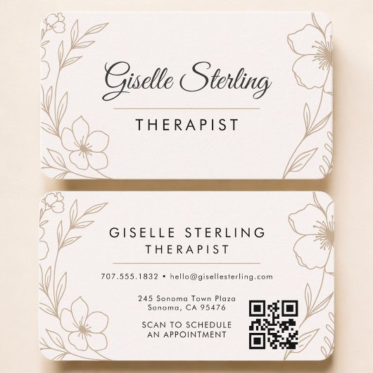 Therapist Botanical Florist QR Code Professional Visitenkarte
