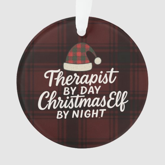 Therapist by Day, Christmas Elf by Night Ornament (Vorderseite)