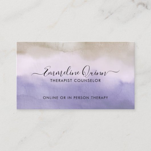 Therapist Counselor Serene Abstract Watercolor Visitenkarte (Vorderseite)