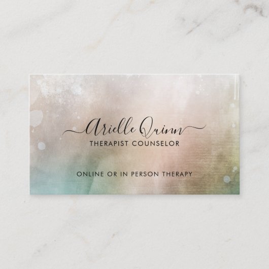 Therapist Counselor Serene Abstract Watercolor Visitenkarte (Vorderseite)