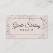 Therapist Floral Botanical Elegant Script Visitenkarte (Vorderseite)