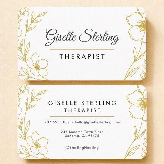 Therapist Floral Professional Visitenkarte