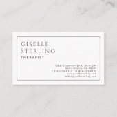 Therapist Luxury Minimalist Black White Visitenkarte (Vorderseite)