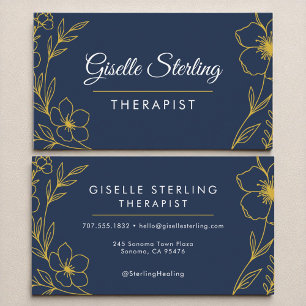 Therapist Moderner botanischer Luxus Elegant Visitenkarte