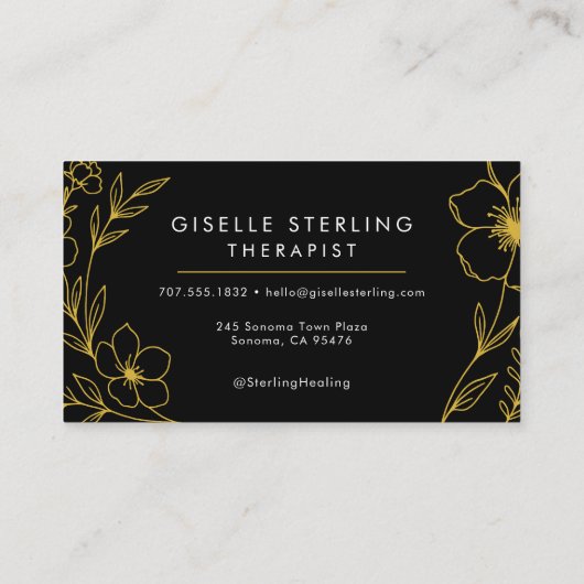Therapist Moderner botanischer Luxus Elegant Visitenkarte (Rückseite)