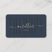 Therapist Monogram Therapy Moderne Dunkelblau Visitenkarte (Vorderseite)