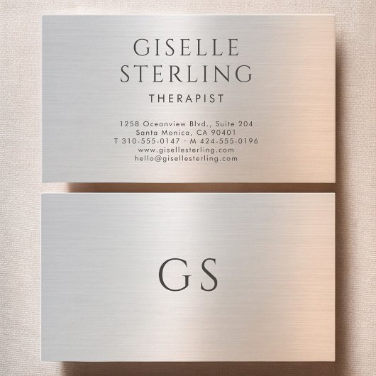 Therapist Psychologist Metallic Visitenkarte
