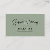 Therapist Psychologist Sage Green QR Code Visitenkarte (Vorderseite)