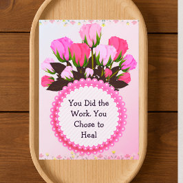 Therapy Completion Card – Pink Floral Empowerment  Dankeskarte