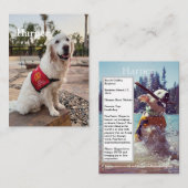 Therapy Dog Trading Card for Therapy Dog Besuche Telefonnummerkarte (Vorne/Hinten)