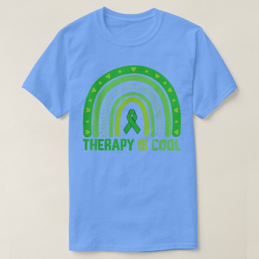 Therapy Is Cool Mental Health Awareness Rainbow Gr T-Shirt (Design vorne)