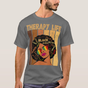 Therapy Life Afro Afro American Women Black T-Shirt