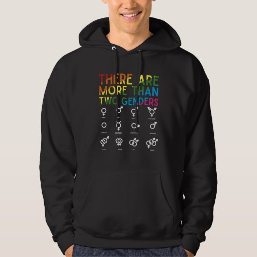 There Are More Than 2 Genders Rainbow  LGBT Pride Hoodie (Vorderseite)