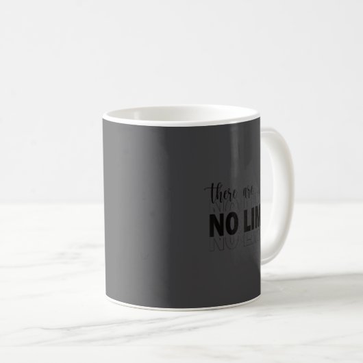 There Are No Limits Mindset Motivation Black Kaffeetasse (VorderseiteRechts)