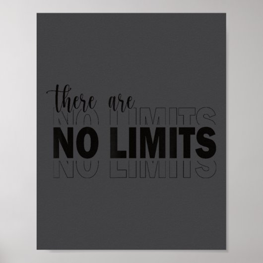 There Are No Limits Mindset Motivation Black Poster (Vorne)