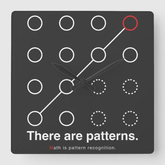 There_are_patterns Quadratische Wanduhr (Vorderseite)