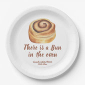 There is a Bun in the oven Baby Shower Pappteller (Vorderseite)