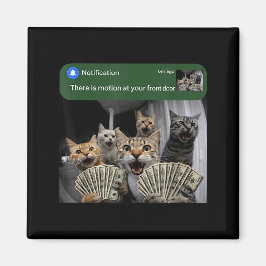 There is motion at front door funny cat motion mem magnet (Vorne)