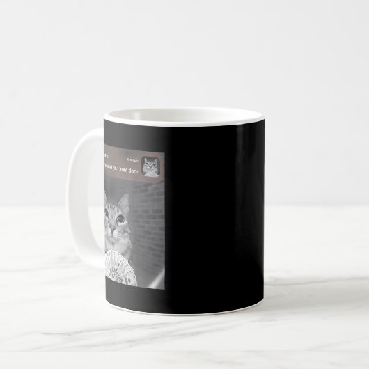 There Is Motion At Your Front Door Funny Cat Motio Kaffeetasse (Vorderseite Links)