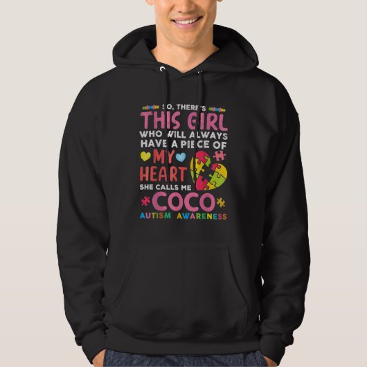 There S This Girl She Calls Me Coco Autism Awarene Hoodie (Vorderseite)