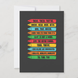 There Their They're English Grammar Teacher Einladung