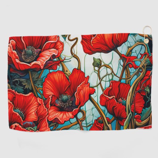 TheRedPoppy Golfhandtuch (Horizontal)