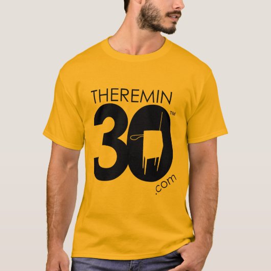 Theremin 30 Logo (schwarz) T-Shirt (Vorderseite)