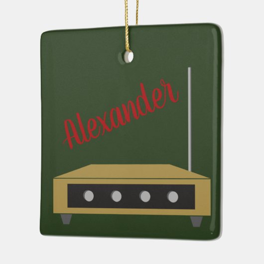 Theremin personalisierte Weihnachtsverzierung Keramikornament (Links)