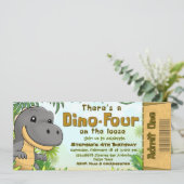 There's a Dino Four on the Loose - Ticket Einladung (Stehend Vorderseite)
