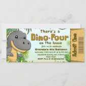 There's a Dino Four on the Loose - Ticket Einladung (Vorderseite)