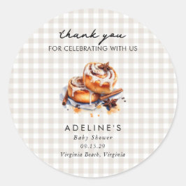 There's a Little Bun in the Oven Baby Shower  Runder Aufkleber