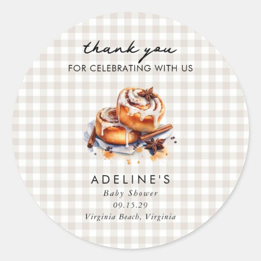 There's a Little Bun in the Oven Baby Shower Runder Aufkleber (Vorderseite)