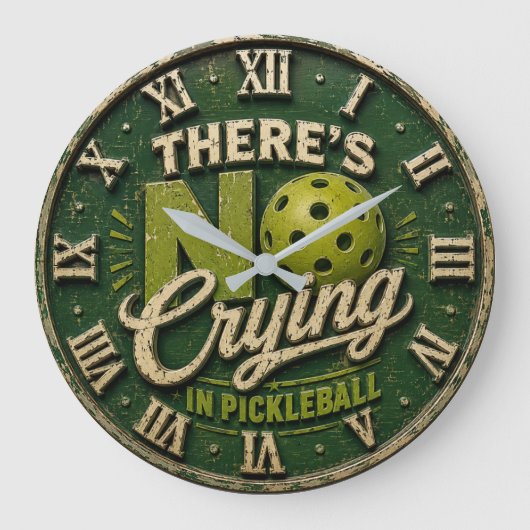 There's No Crying in Pickleball Große Wanduhr (Vorderseite)