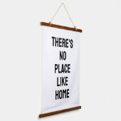 There's No Place Like Home Quote Wandteppich Mit Holzrahmen (Gewinkelt)