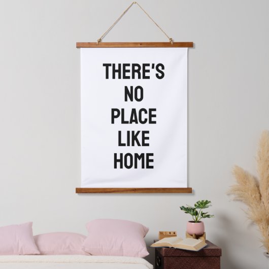 There's No Place Like Home Quote Wandteppich Mit Holzrahmen (Schlafzimmer)