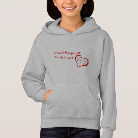 Theres Pawprints auf My Heart Hoodie (Vorderseite)