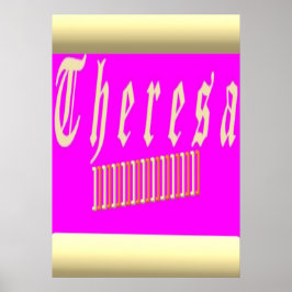 Theresa Design schockiert Rosa und Gold Poster