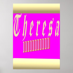 Theresa Design schockiert Rosa und Gold Poster