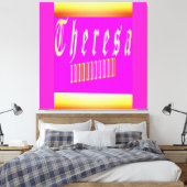 Theresa Design schockiert rosa und goldenes Poster Leinwanddruck (Insitu (Schlafzimmer))