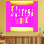 Theresa Design schockiert rosa und goldenes Poster Leinwanddruck (Insitu (Wohnzimmer))