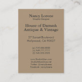 Theresa in Brown u. in der Pflaume - Visitenkarte (Rückseite)