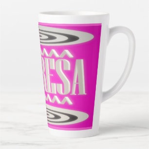 Theresa Name Design tief rosa mit hypnotischen Sym Milchtasse