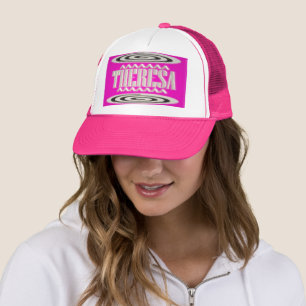 Theresa Name Design tief rosa mit hypnotischen Sym Truckerkappe